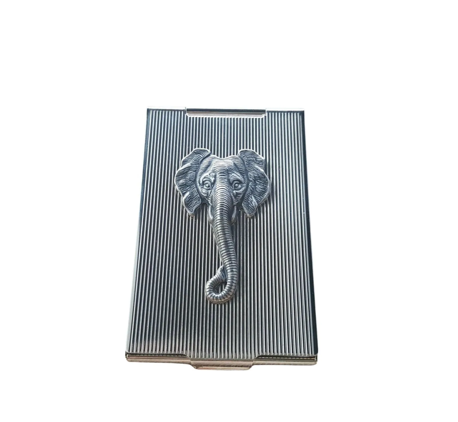 Handmade Silver Steampunk Elephant Slim Compact Mirror