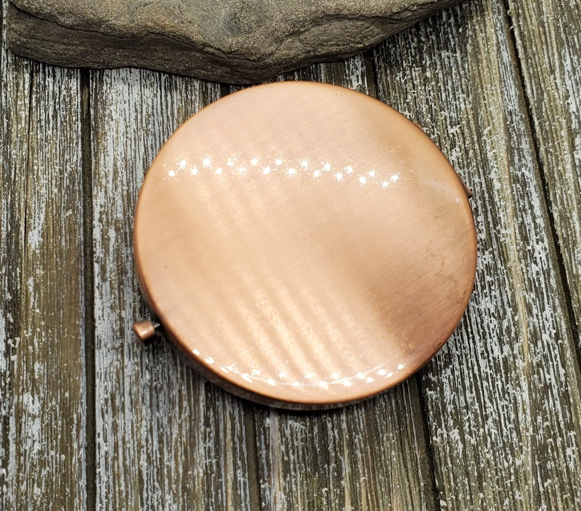 Handmade Victorian-Style Oxidized Rose Gold Steampunk Bee Compact Mirror.