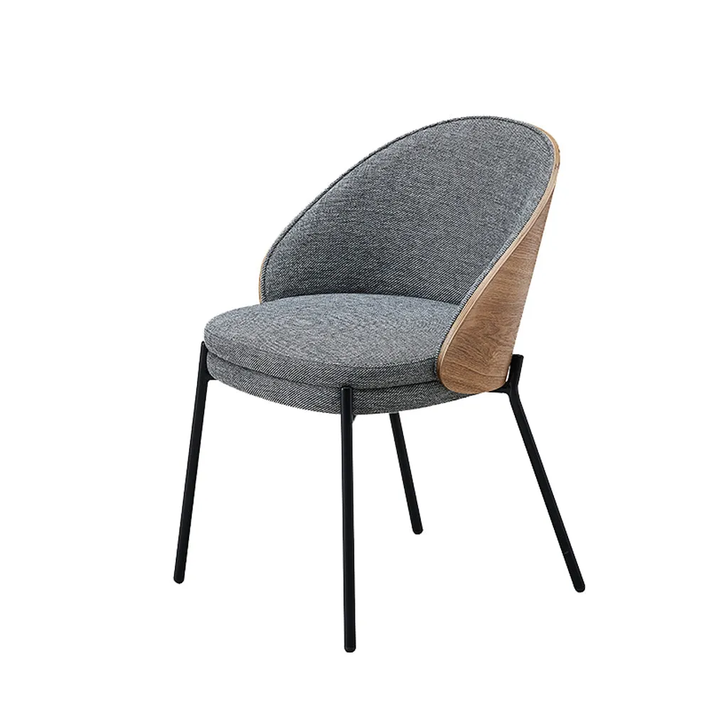 Hanoi Modern Fabric Upholstered Chair With Metal Legs - Grey