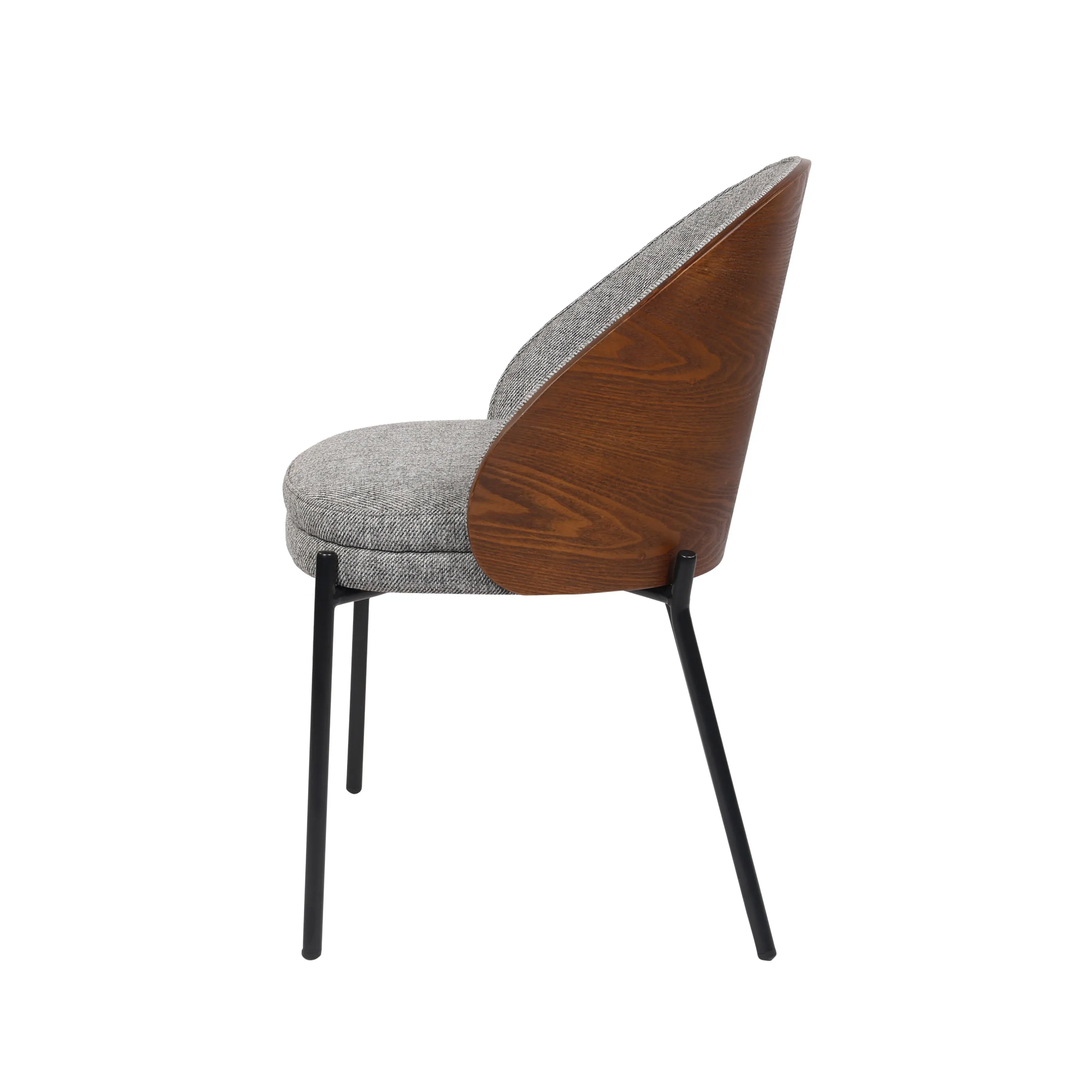 Hanoi Modern Fabric Upholstered Chair With Metal Legs - Grey