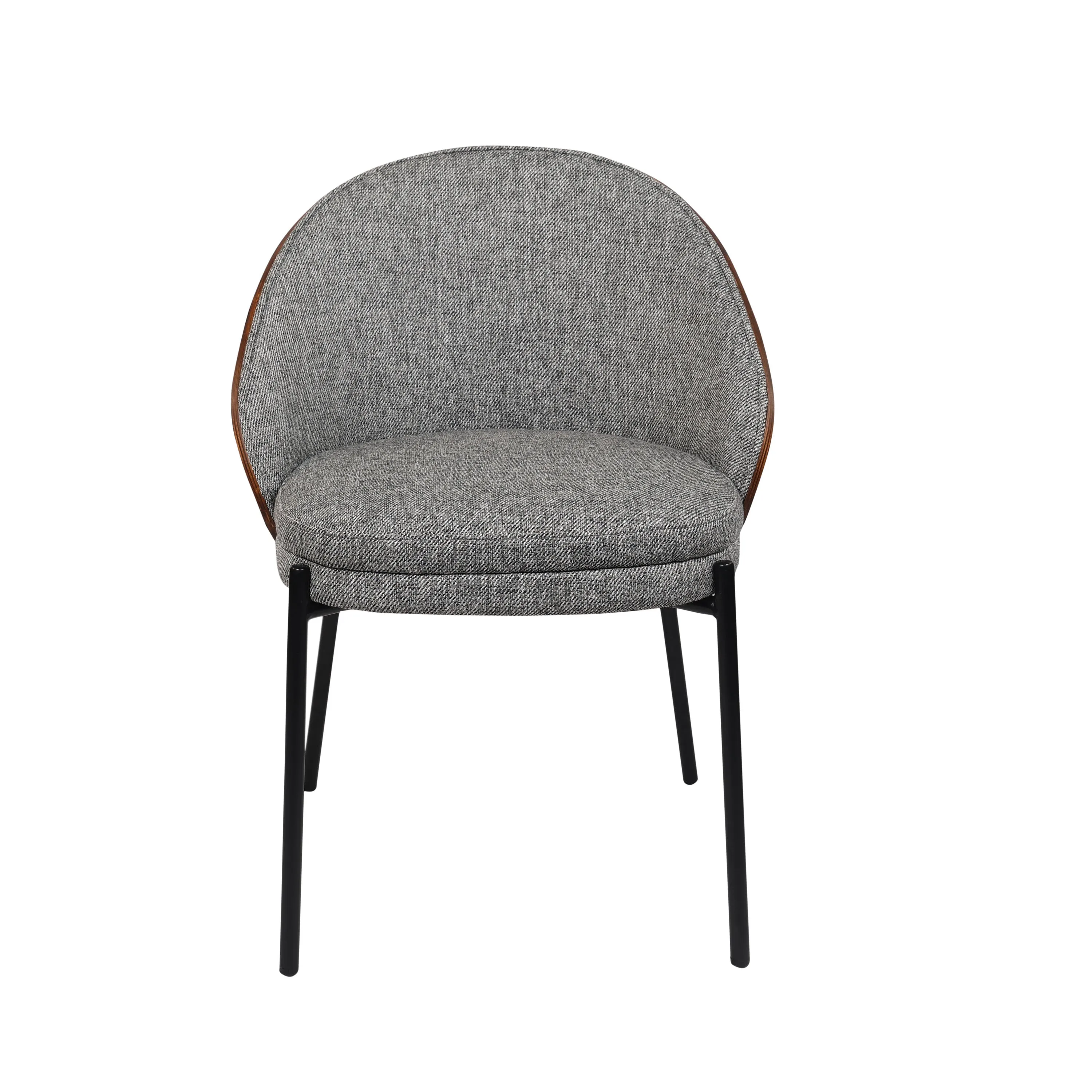 Hanoi Modern Fabric Upholstered Chair With Metal Legs - Grey