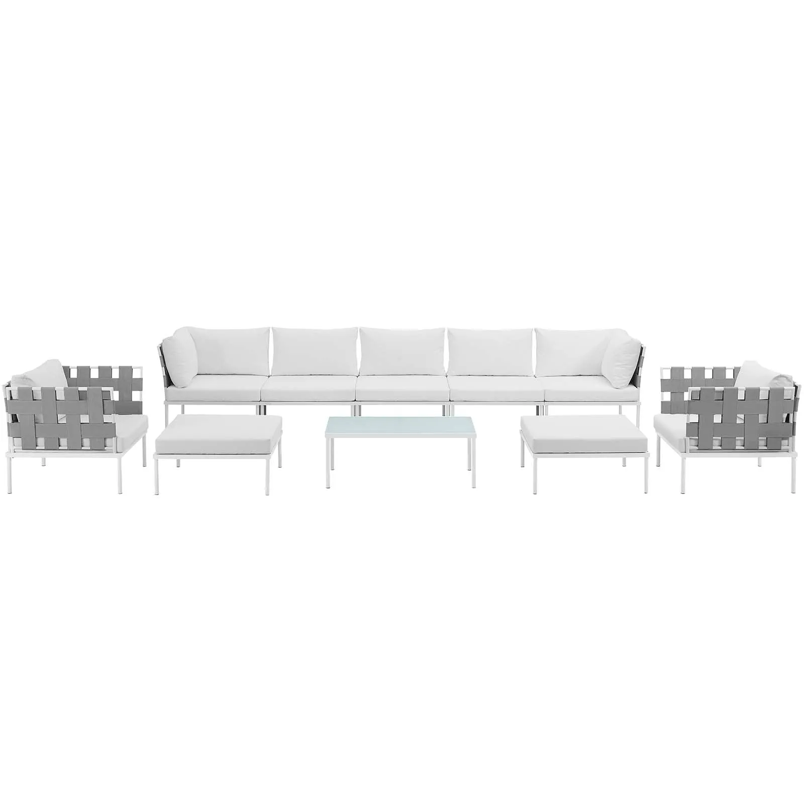 Harmony 10 Piece Outdoor Patio Aluminum Sectional Sofa Set