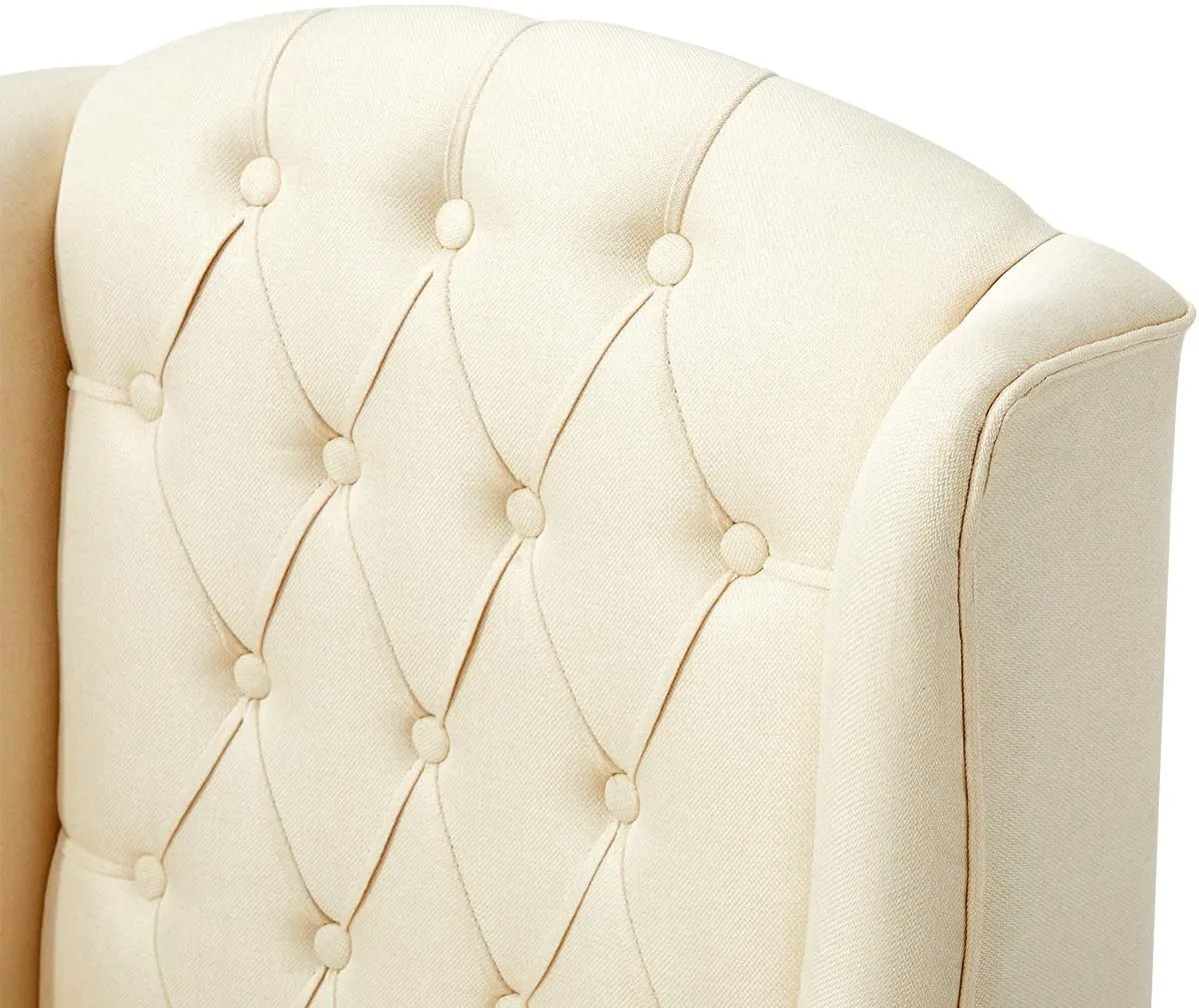 High-Back Fabric Club Chair, Wingback Chair, Modern Accent Chair for Living Room, Bedroom, Creamy White