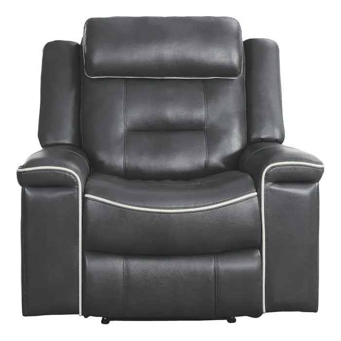 Homelegance Furniture Darwan Lay Flat Recliner in Dark Gray