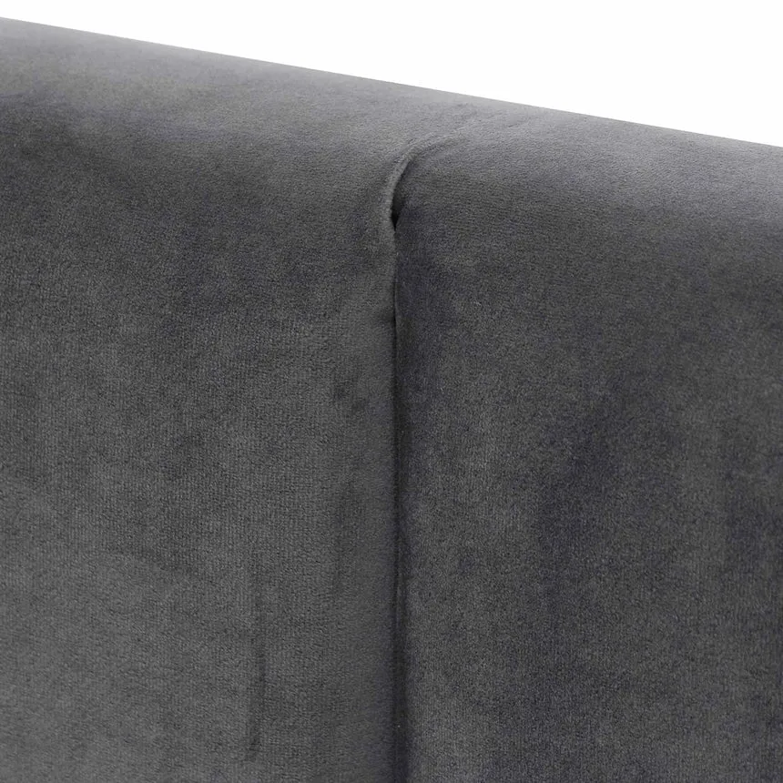 King Bed Frame - Charcoal Velvet