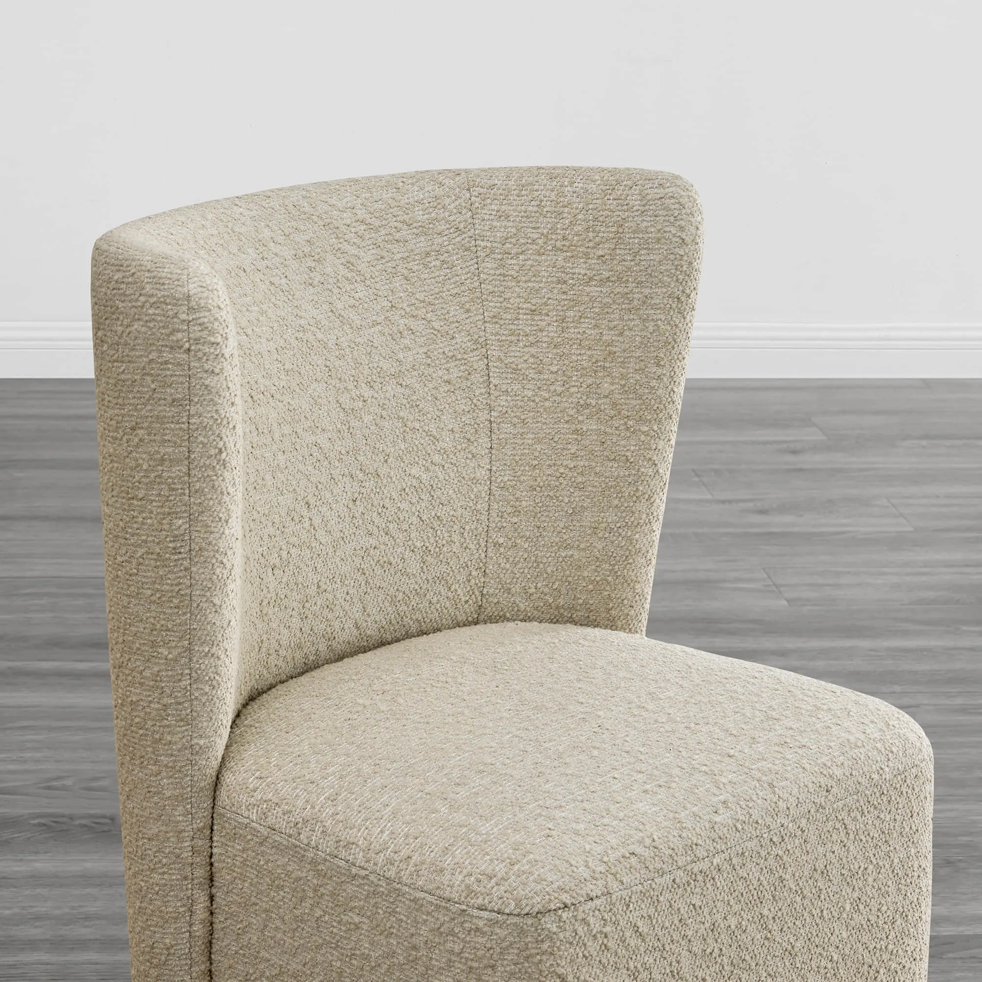 Lilibet Wingback Performance Fabric Dining Chair With Casters