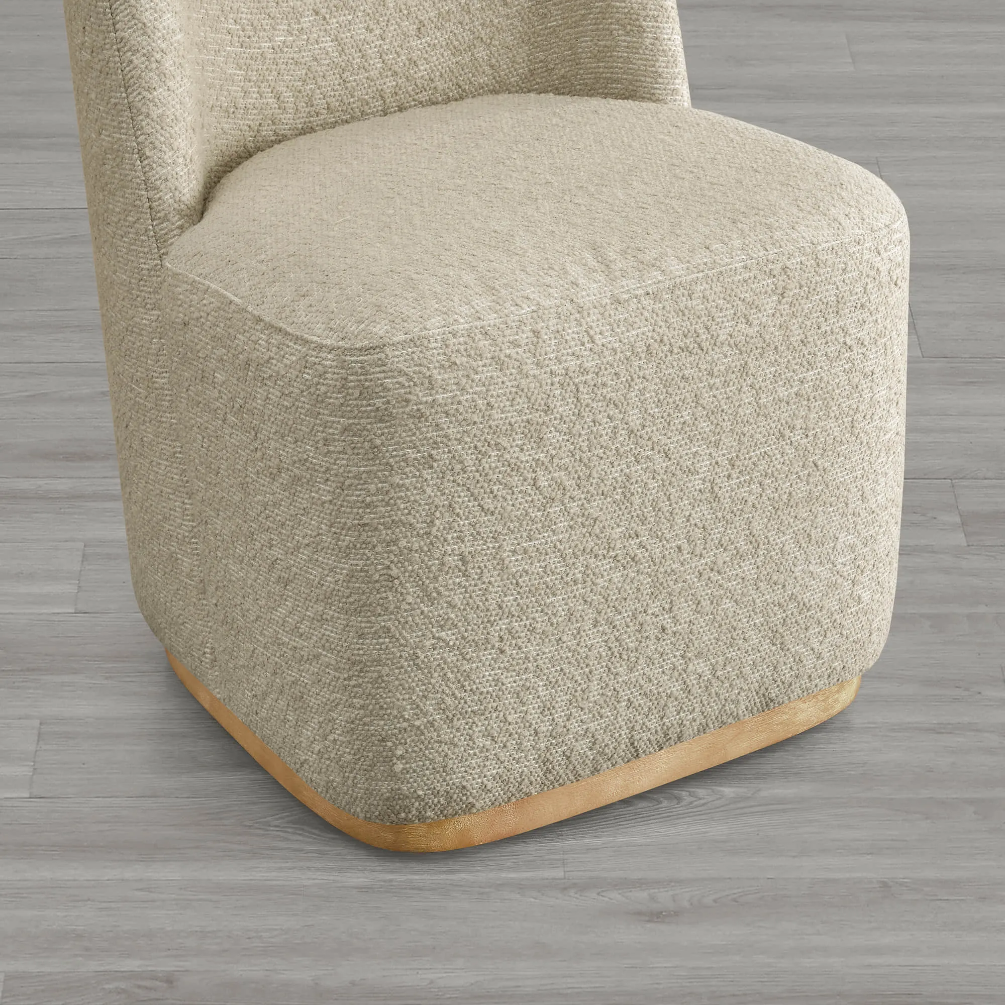 Lilibet Wingback Performance Fabric Dining Chair With Casters