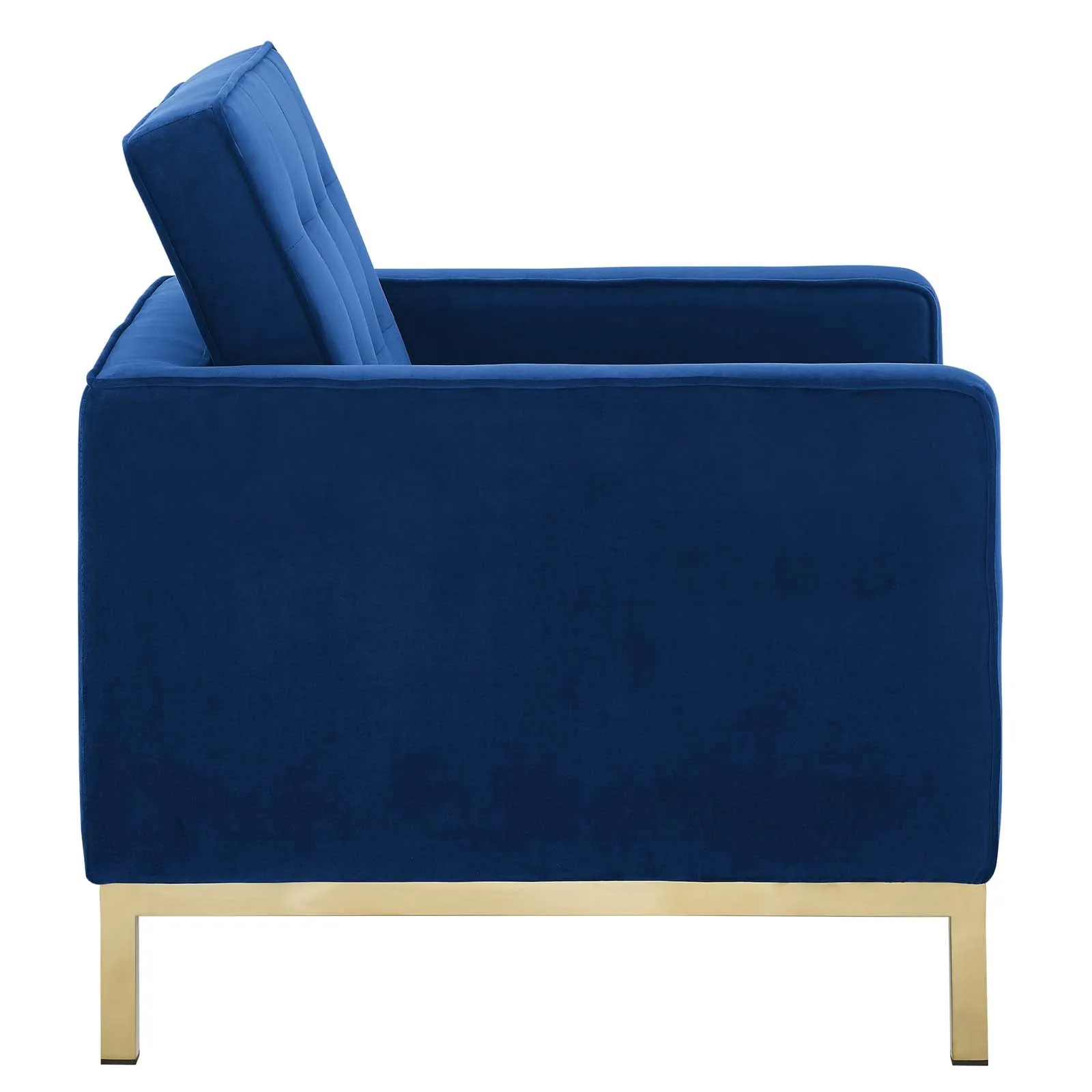 Loft Gold Stainless Steel Performance Velvet Armchair