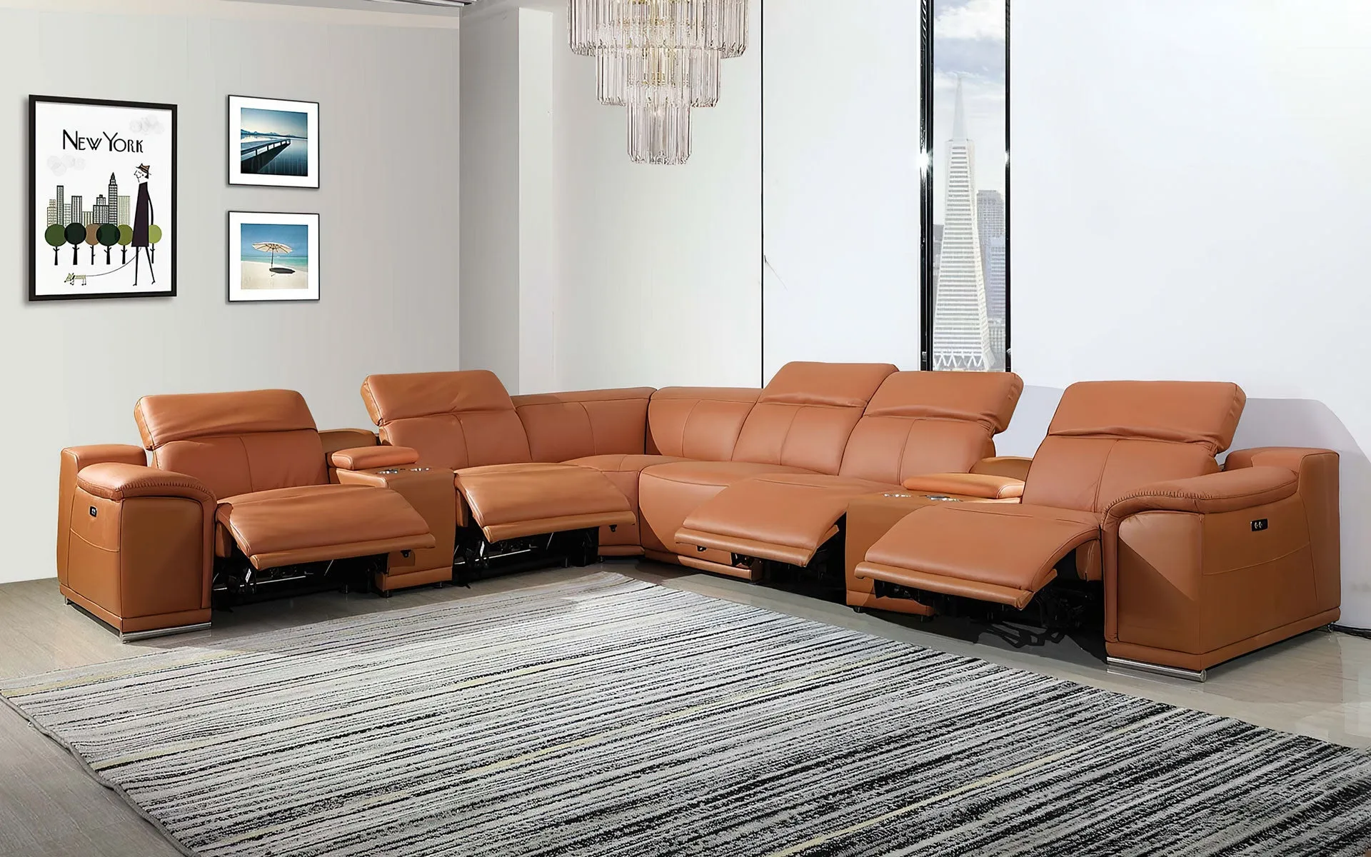 Logan Modern Sectional with Recliner