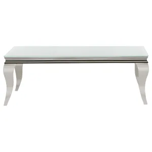 Luna Rectangle Coffee Table White and Chrome