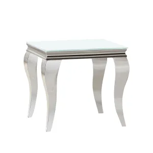 Luna Square End Table White and Chrome