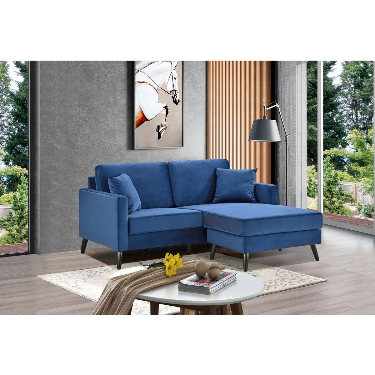 Madison Blue Reversible Sofa Chaise with 2 Pillows