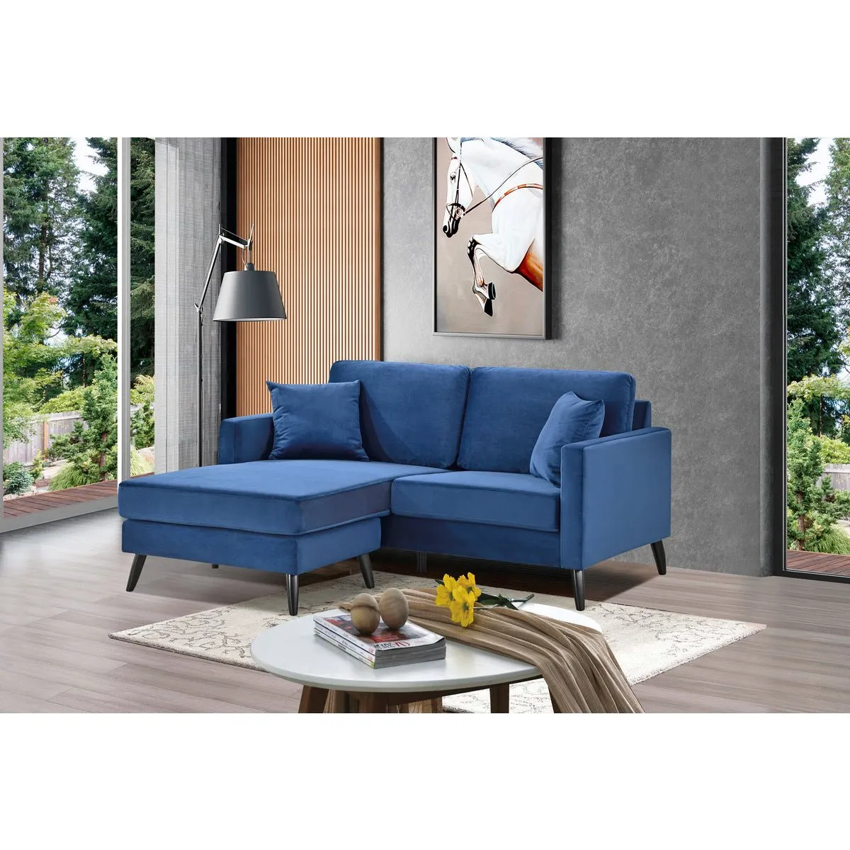 Madison Blue Reversible Sofa Chaise with 2 Pillows