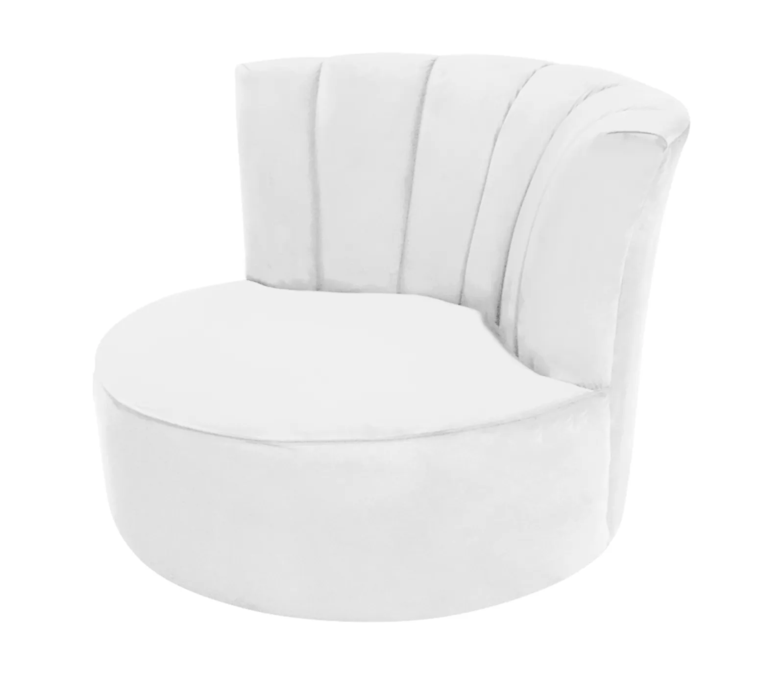 Marlo Accent Swivel Chair - White Velvet - Custom