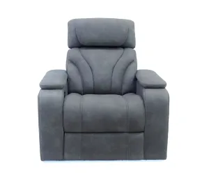 Maverick Chair - Power Reclining w/ Power Headrest - Steel Blue Fabric