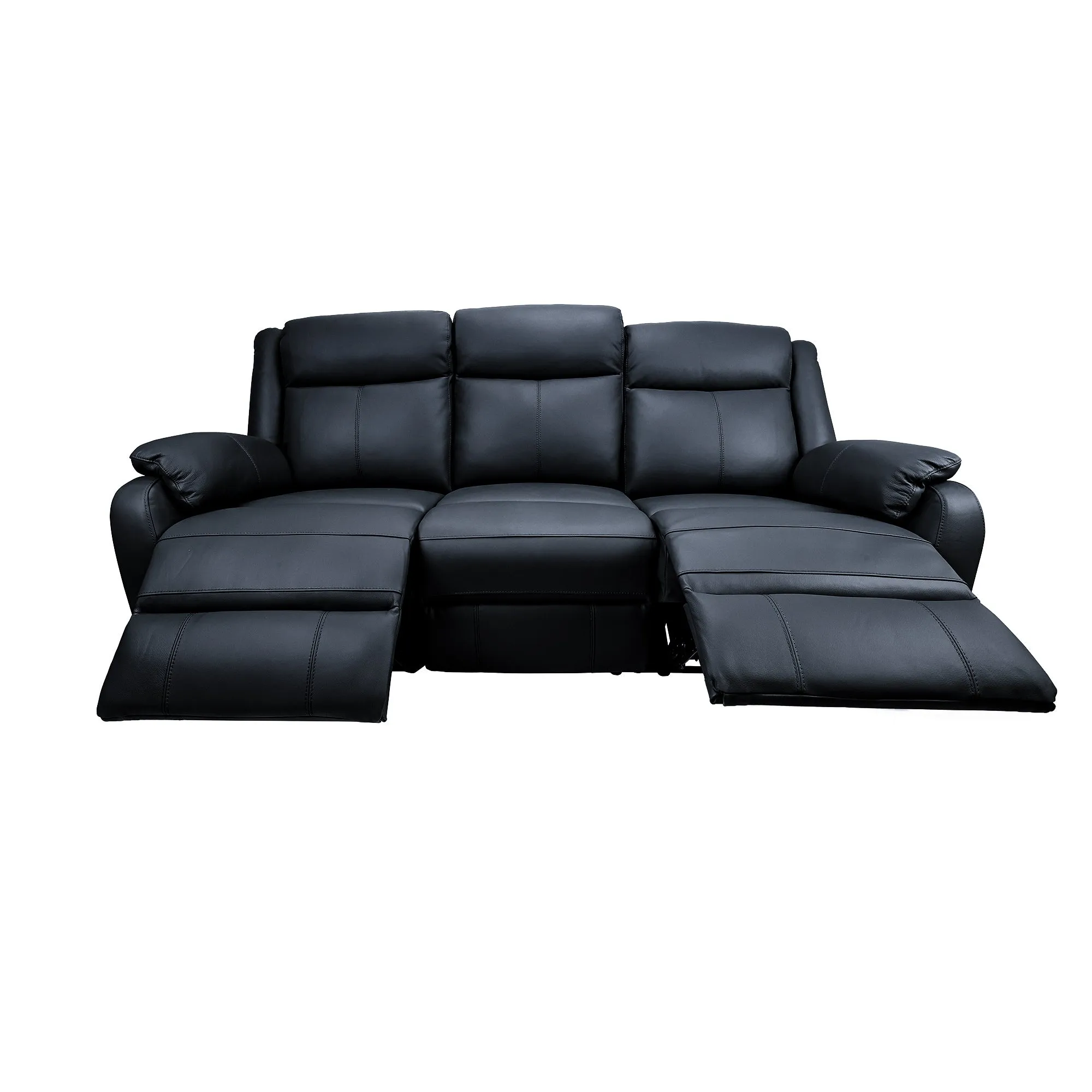 Modern 3-Seater Electric Recliner Genuine Leather Lounge - Bella