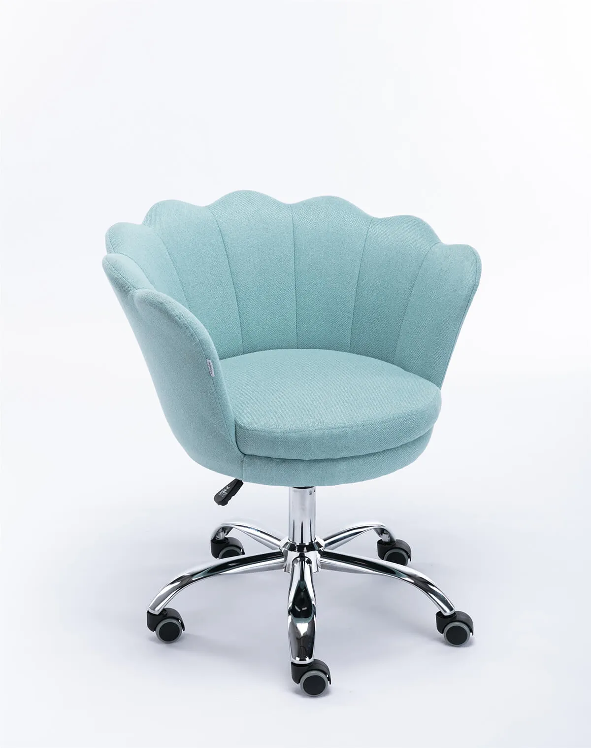 Modern Home Office Chair, Cute Velvet Upholstered Shell Chair Adjustable Swivel Vanity Chair for Women, Mint Green