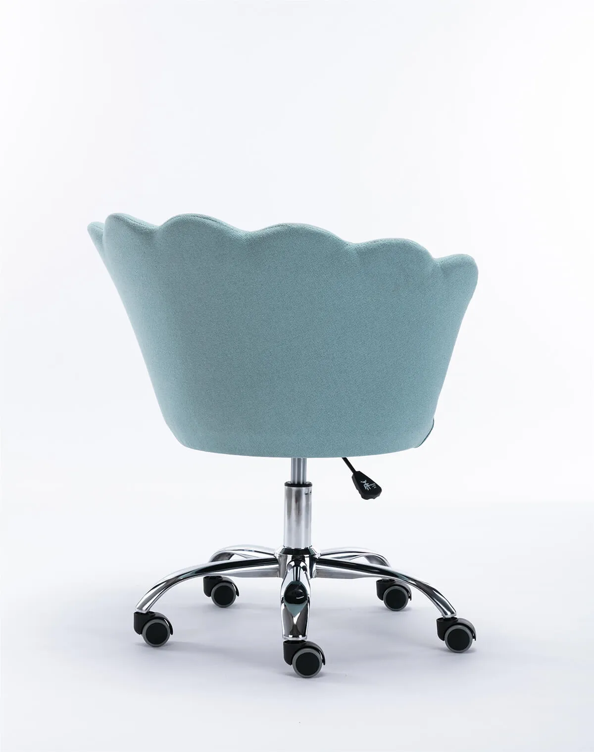 Modern Home Office Chair, Cute Velvet Upholstered Shell Chair Adjustable Swivel Vanity Chair for Women, Mint Green