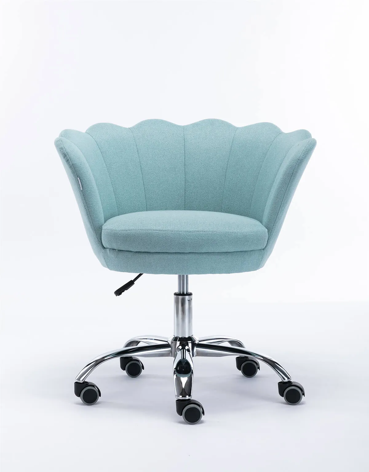 Modern Home Office Chair, Cute Velvet Upholstered Shell Chair Adjustable Swivel Vanity Chair for Women, Mint Green