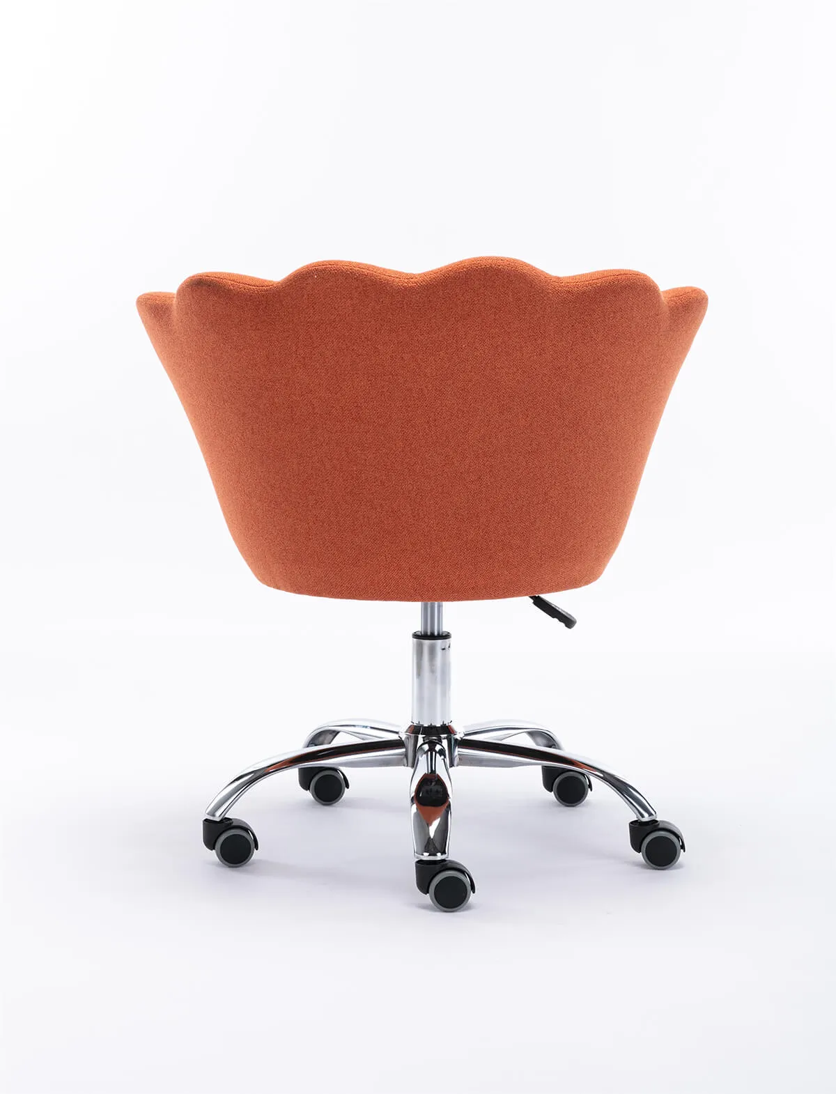 Modern Home Office Chair, Cute Velvet Upholstered Shell Chair Adjustable Swivel Vanity Chair for Women, Orange