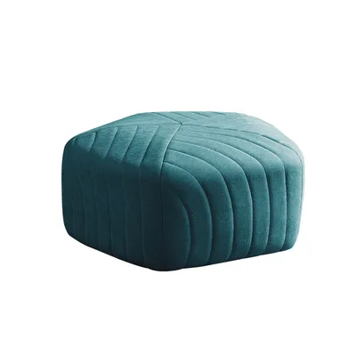 Modern Velvet Hexagon Ottoman