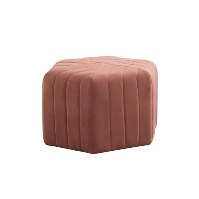 Modern Velvet Hexagon Ottoman