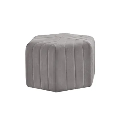 Modern Velvet Hexagon Ottoman