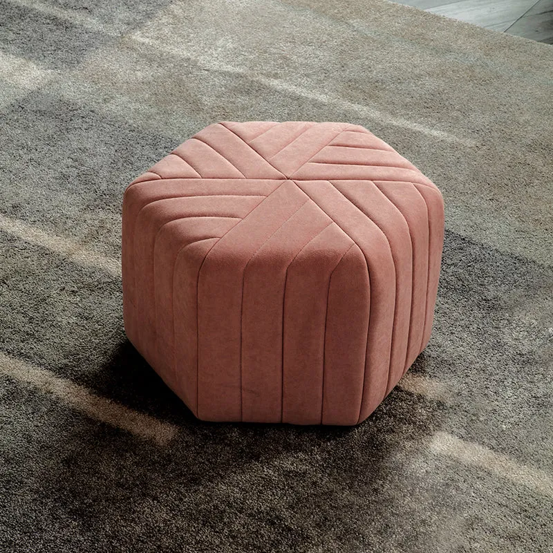 Modern Velvet Hexagon Ottoman