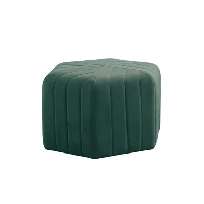 Modern Velvet Hexagon Ottoman