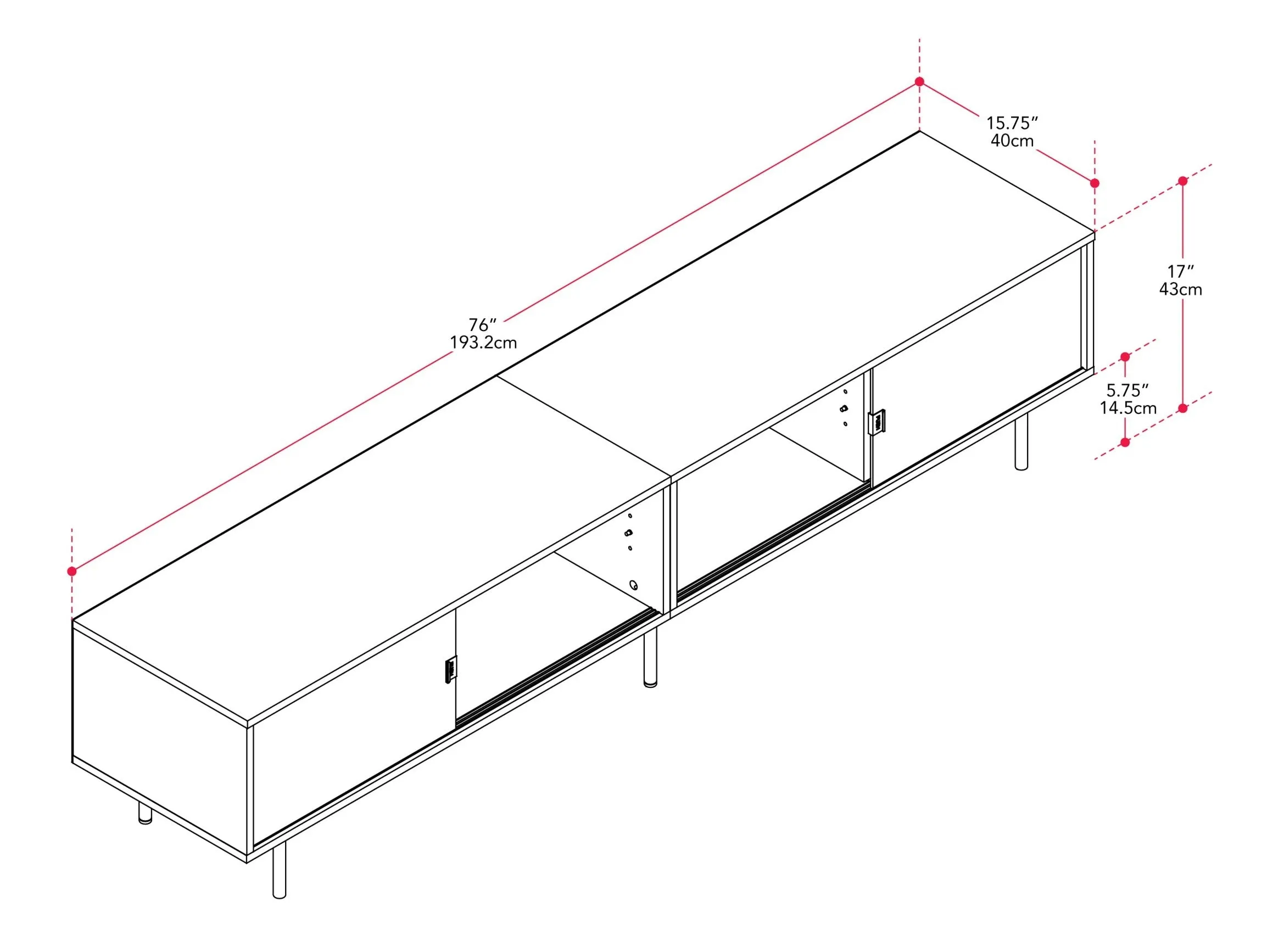 Modular TV Stand, TVs up to 110"