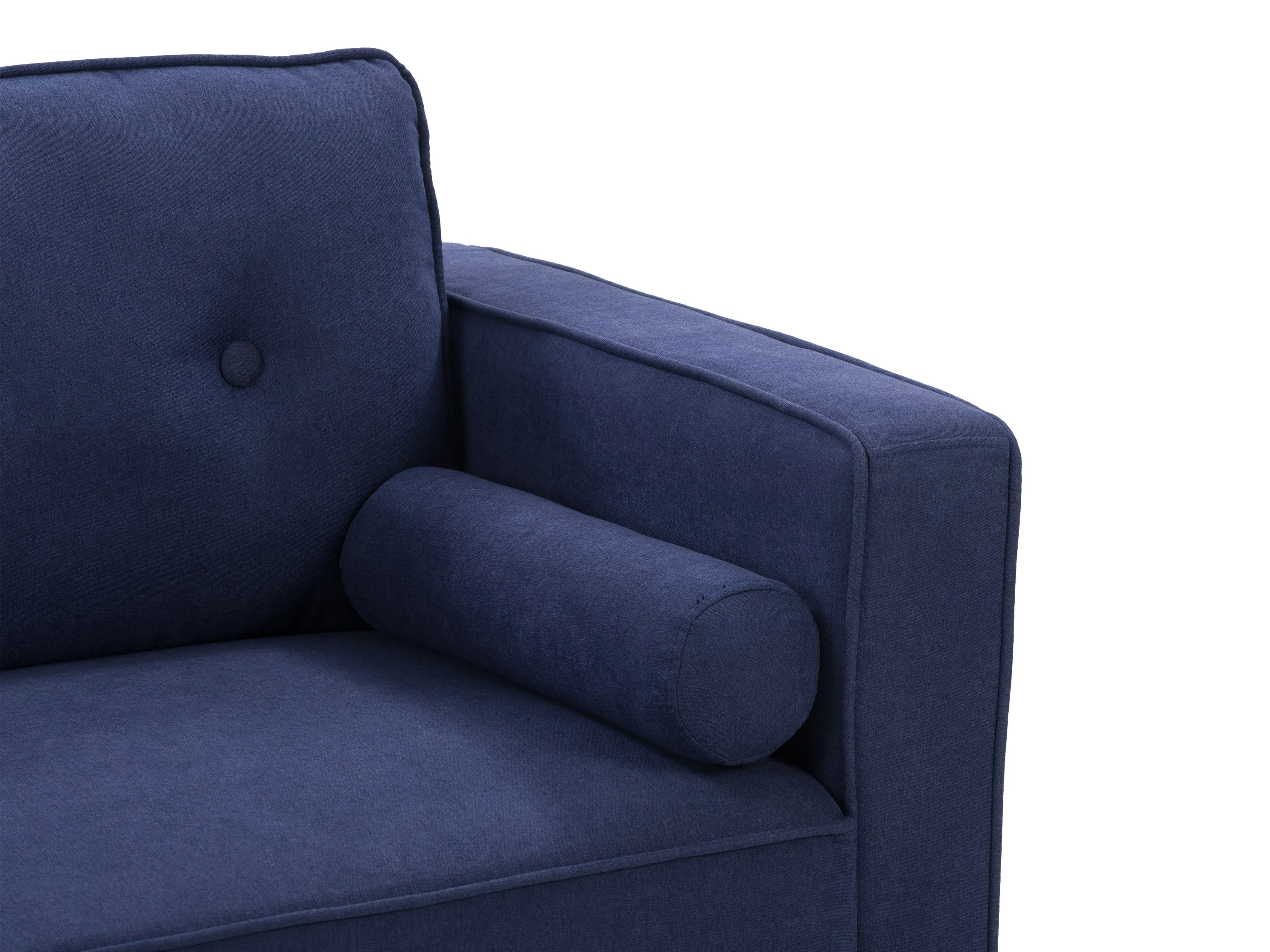 Navy Blue Accent Chair with Ottoman