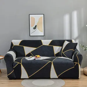 Pattern Printed Living Room Bedroom Stretch 3 Seater Sofa Covers   One Piece Pillow Cover