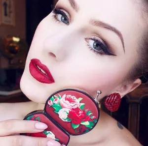 Retro compact mirror, Red Paris