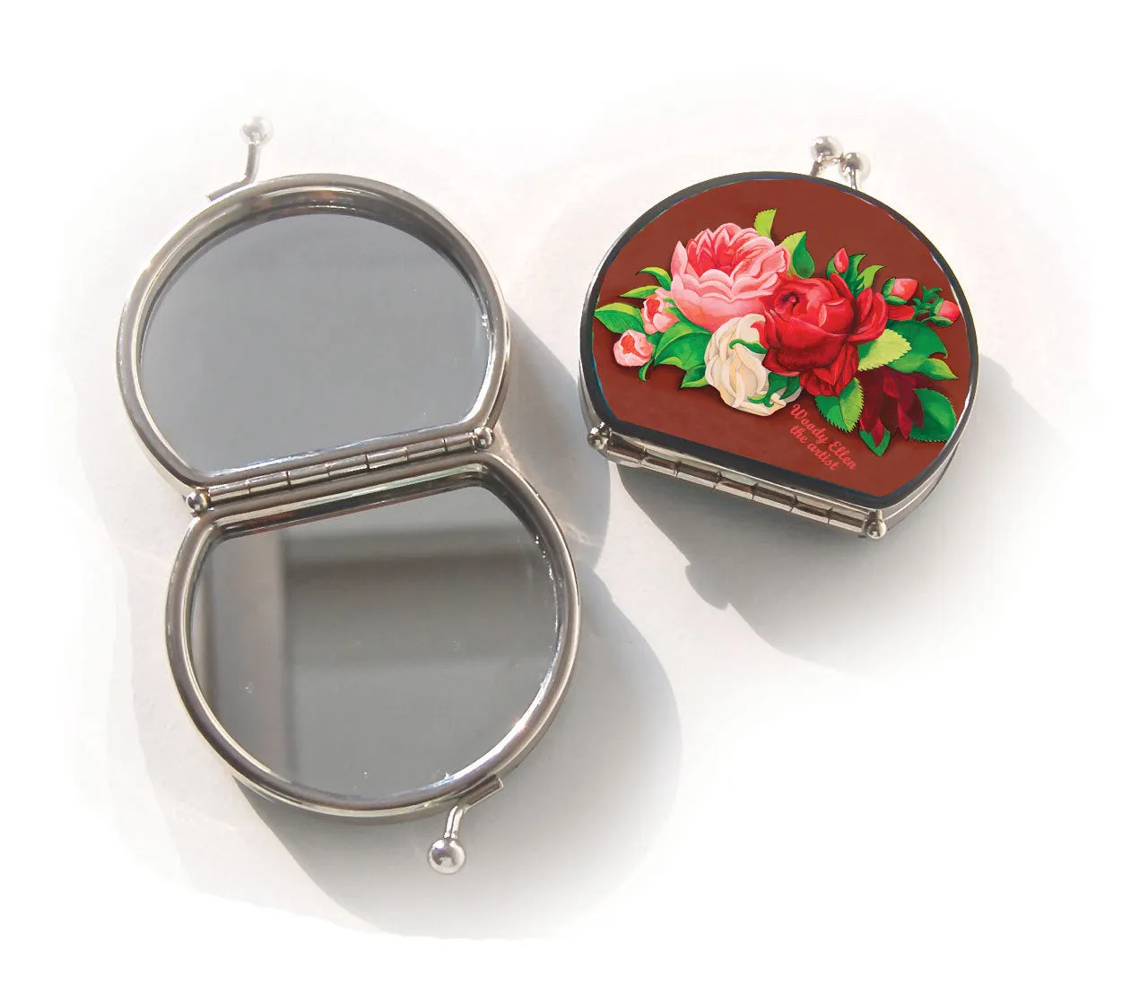 Retro compact mirror, Red Paris