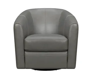 Soho Swivel Chair - Dark Grey Leather