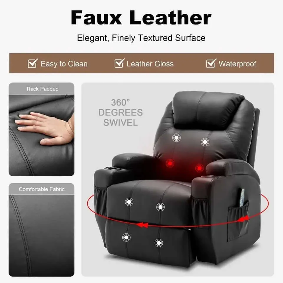 Ultimate Comfort: Recliner Chair with Rocking, Massage, and Heat Features