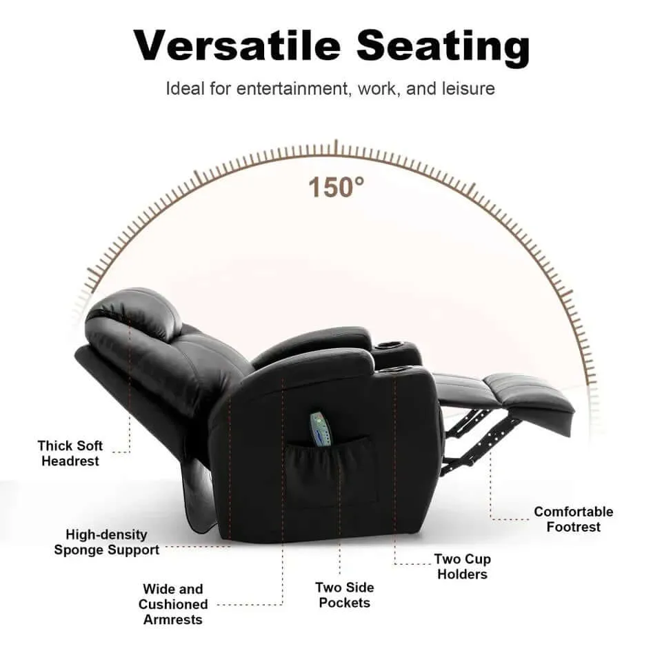 Ultimate Comfort: Recliner Chair with Rocking, Massage, and Heat Features