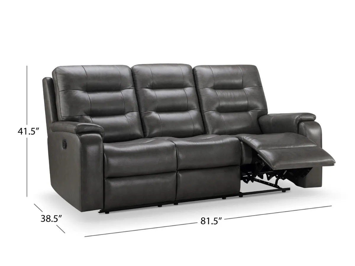 Waylen Top-Grain Leather Manual Reclining Sofa