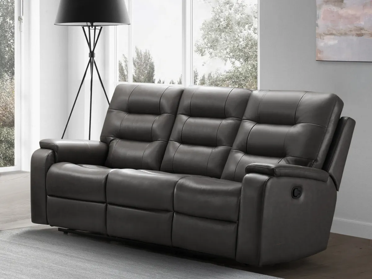 Waylen Top-Grain Leather Manual Reclining Sofa