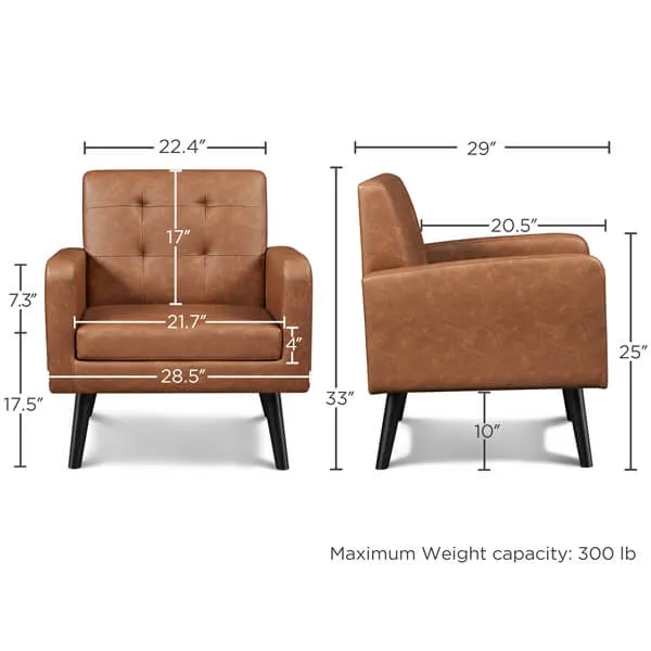 Yaheetech Mid-Century Accent Chair