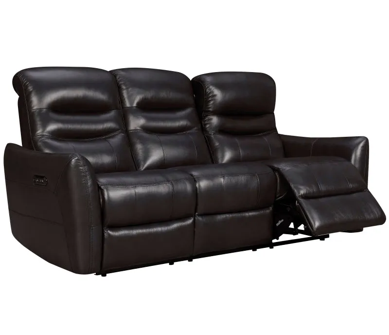 Zeus Sofa - Power Reclining w/ Power Headrests - Dark Brown Leather